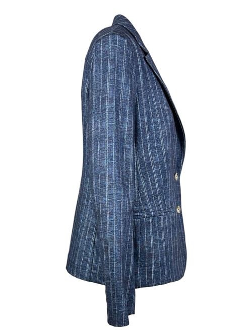 giacca donna monopetto gessata blu Good match | AB1030G79